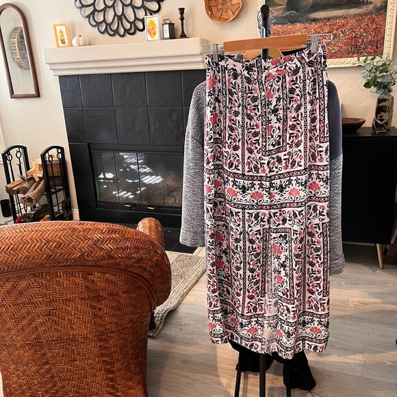 Roxy Skirt Womens Size Small Lost in My Mind Floral Navy & Red Maxi Front Slit - Picture 16 of 16